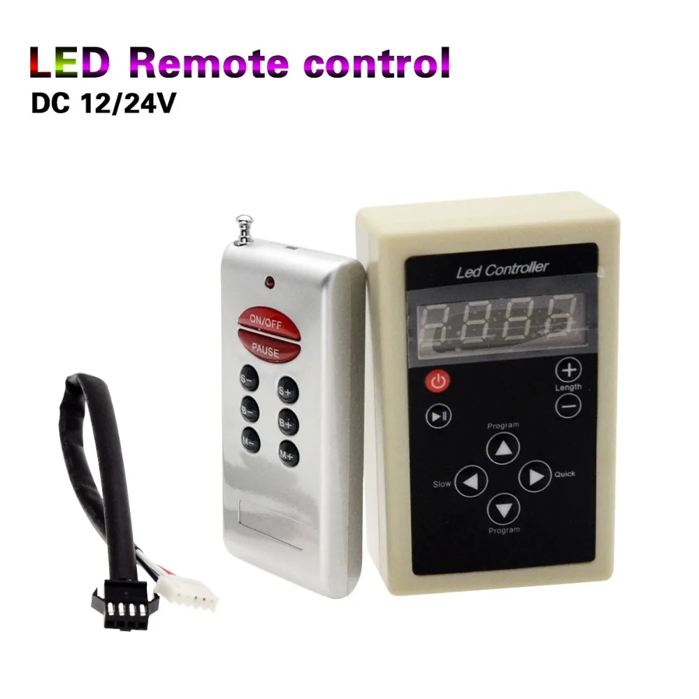

133 Colors Conterter RF Remote DC12V 24V 6803 IC Colorful Magic Led Strip Light Controller With Receiver and Cables 1Set