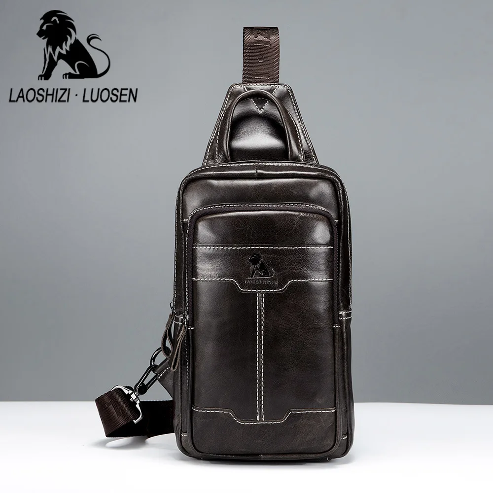 LAOSHIZI бренд Натуральная кожа Мужская сумка почтальон Повседневная сумка через плечо модная мужская сумка мужская нагрудная сумка мужская сумка через плечо