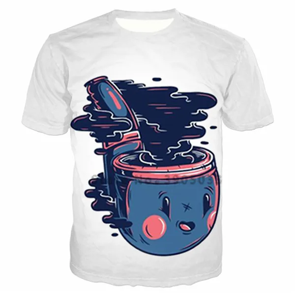 Niigata ball person character 3D printing fashion trend men's clothing / women's street T-shirt casual T-shirt loose large size