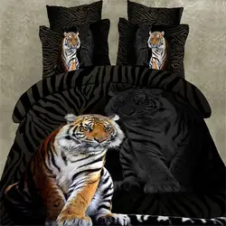 Новинка 2017 г. царь зверей "Тигр" 4 шт. Постельное бельё Queen 1 предмет кровать Простыни + 1 шт. Набор пододеяльников для пуховых одеял + из 2