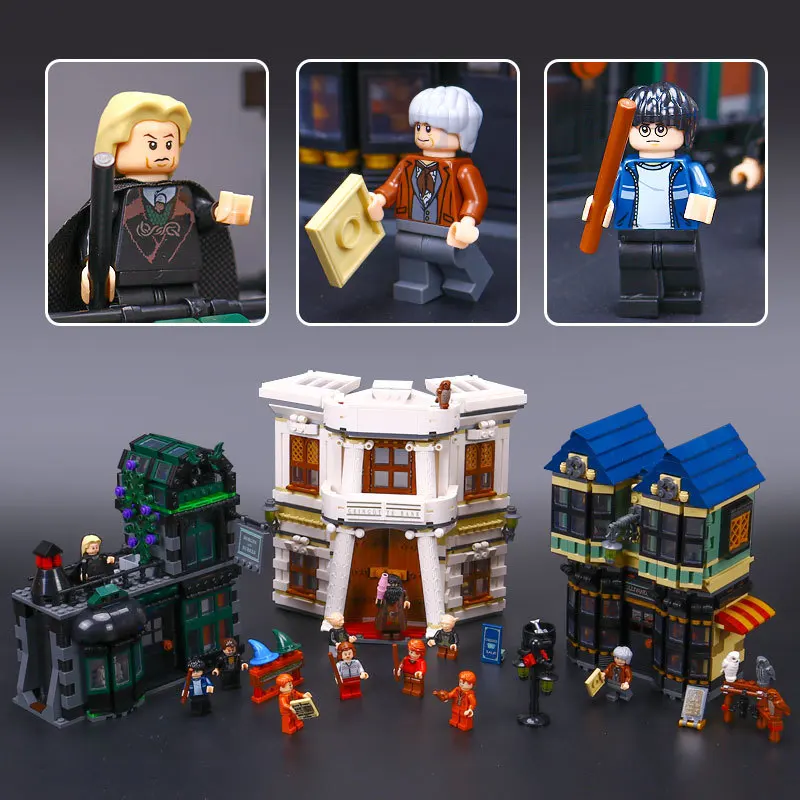 

LEPIN 16012 2025Pcs Harry Toys Potter The Legoing 10217 Diagon Alley Set Building Blocks Bricks Model Halloween Christmas Gifts