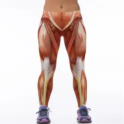 4XL 3D мышцы женщины Леггинсы Фитнес одежда Капри Брюки Лето Стиль работает тонкий облегающие леггинсы для девочек пикантные узкие активного