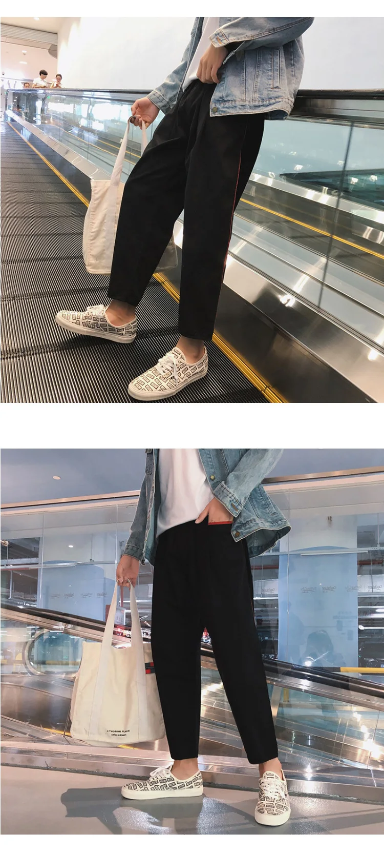 2018 Мужская Мода Тренд Марка Повседневные свободные штаны эластичный пояс связаны детские брюки до ступни черный/красный/зеленый джоггеры