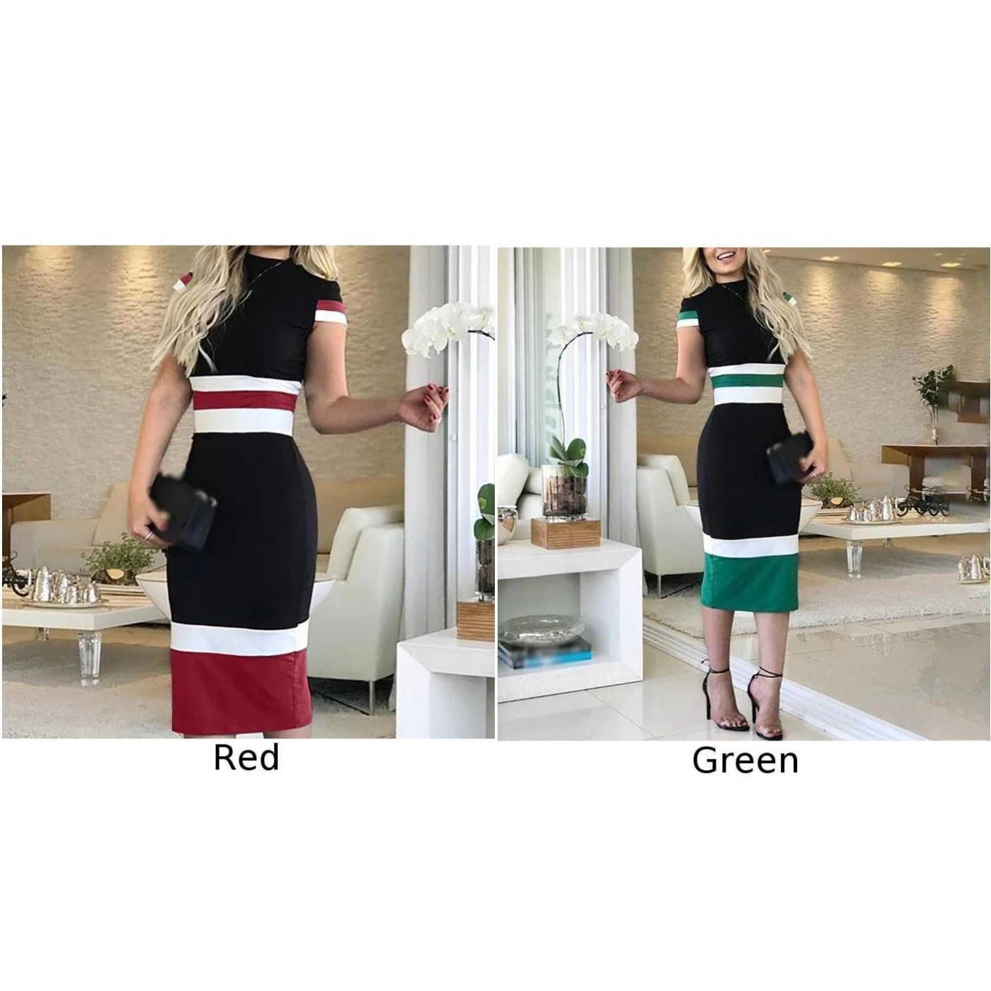 Женское платье с высокой горловиной и коротким рукавом, Vestidos, праздничное летнее повседневное облегающее модное платье миди для женщин
