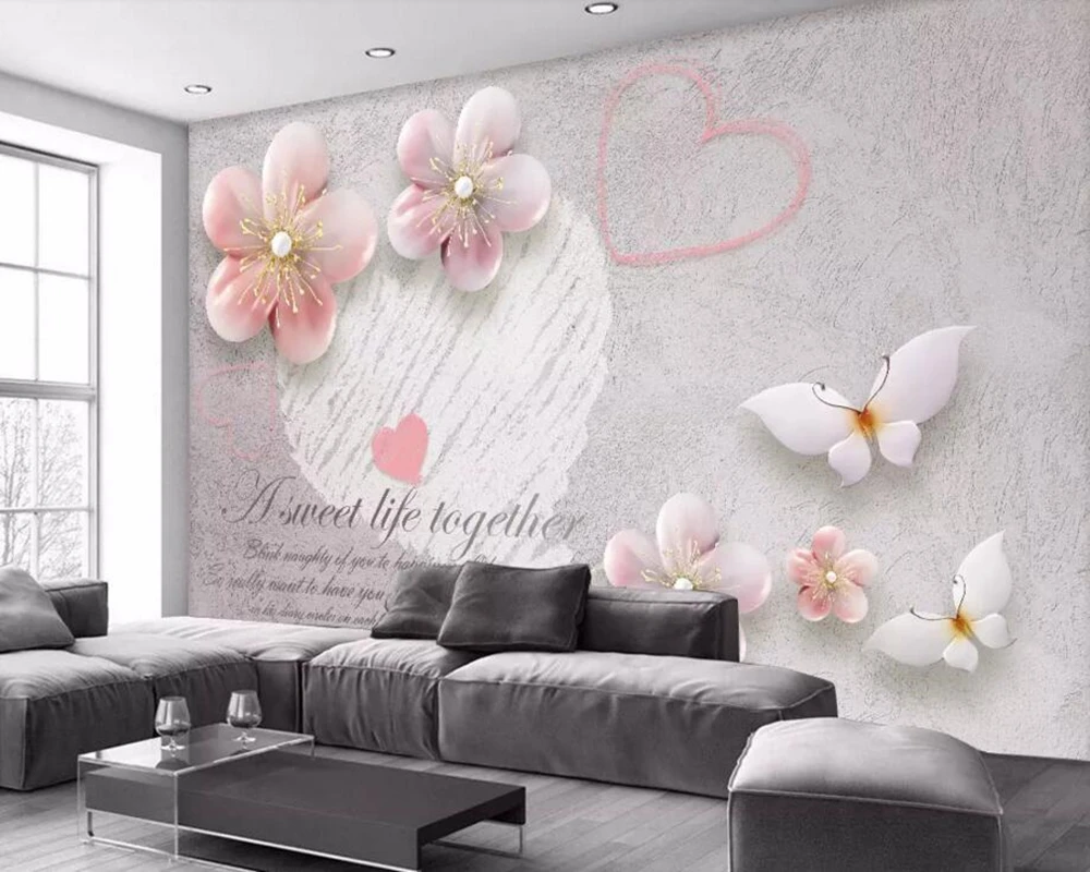 cheap European retro 3D embossed jewelry plum wallpaper papel de parede for living tv sofa wall bedroom wall papers home decor cafe