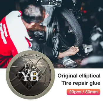

20pcs/80mm Multi-function Cold Tire Repair Rubber Patch Anti-oxidation Original Elliptical Reinforced Tire Inner Tube Cold Film