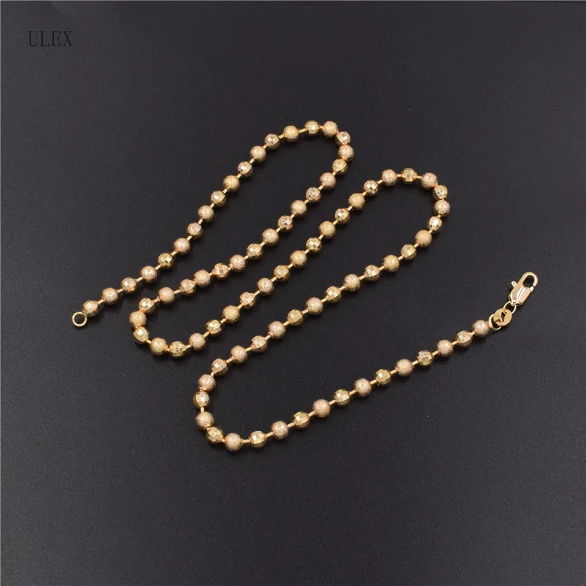 ULEX Gold Tone Stainless Steel Dog Tag Chains 4mm Ball Bead Chain Ball