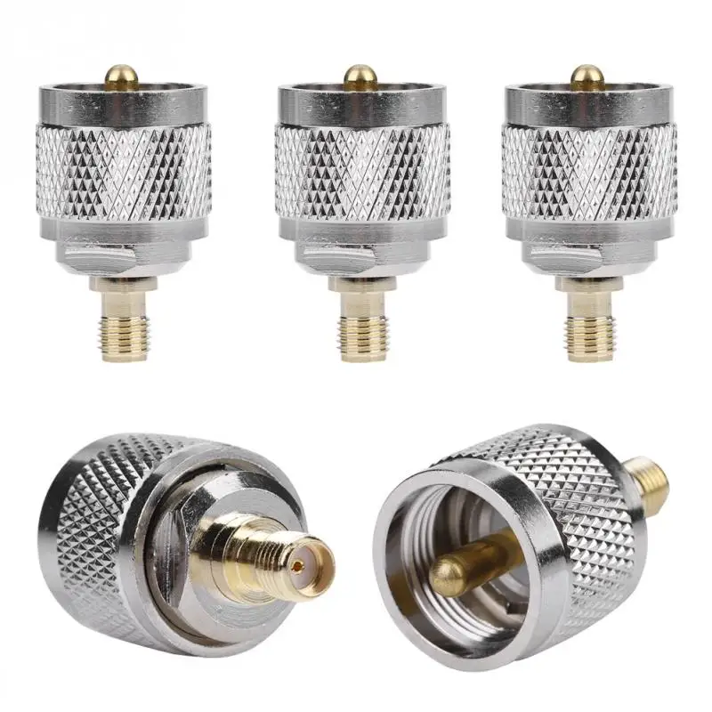 5Pcs Brass SMA Female to UHF Male Connector Head Connector Coaxial Coax
