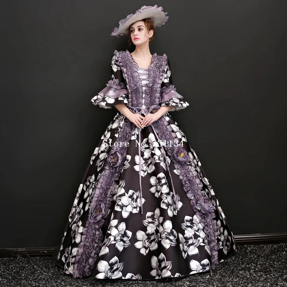 Rococo Baroque Overdress Marie Antoinette Theater Colonial Waltz Gown 5 Colors 