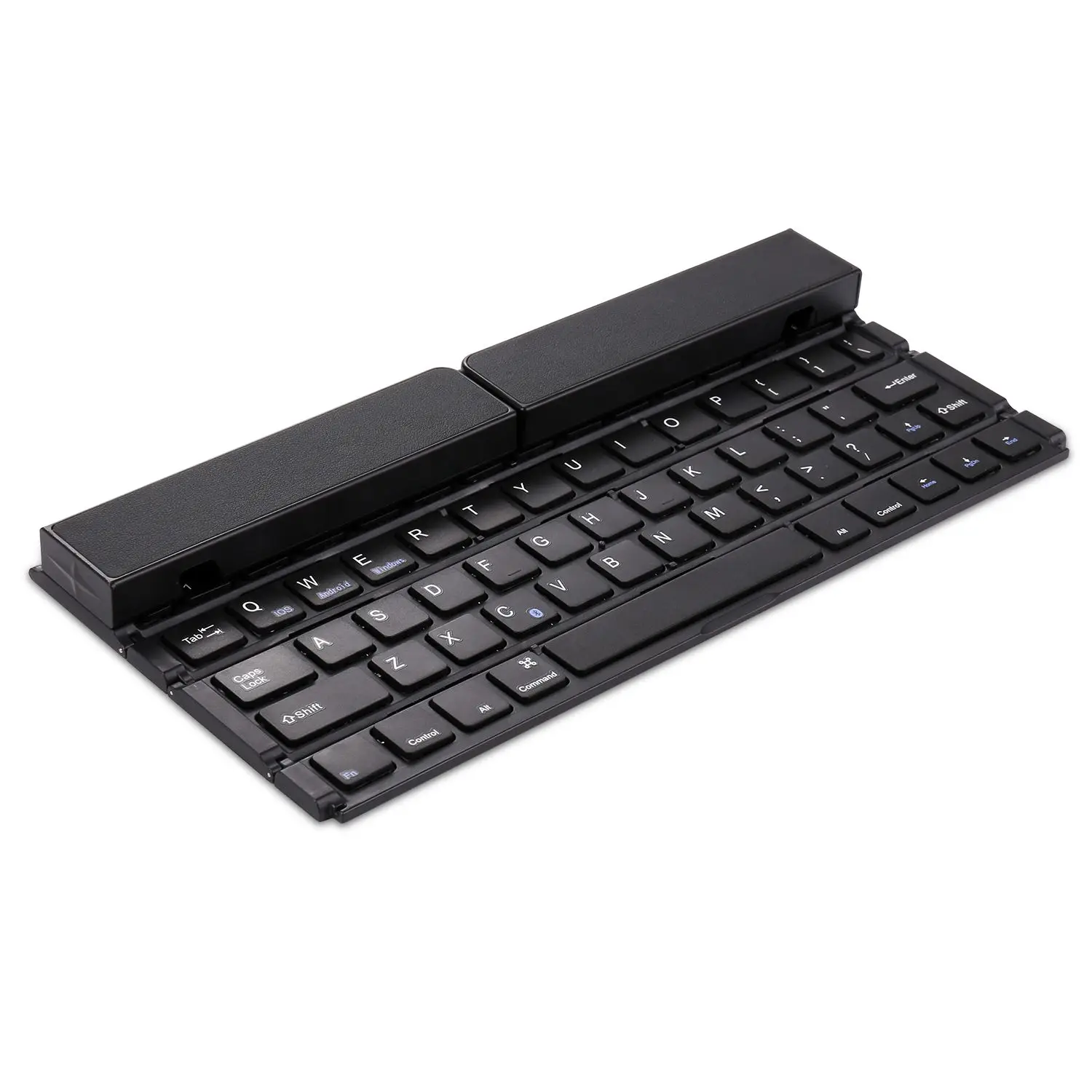 Складная клавиатура, портативная ультратонкая беспроводная клавиатура BT из алюминиевого сплава с подставкой универсальная для iPhone/iPad/Windows