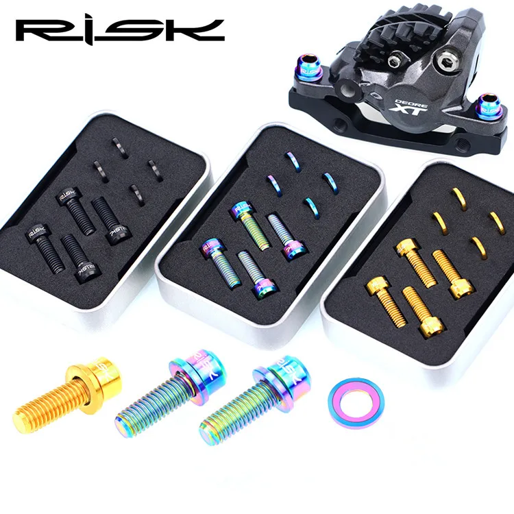 RISK M6*18 mm Titanium Disc Brake Caliper Bolts for SHIMANO and Sram