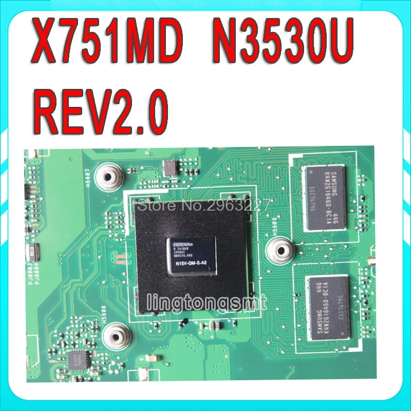 X751MD материнская плата REV2.0 GT 820M N3530 для ASUS X751MD материнская плата для ноутбука X751MD материнская плата X751MD тест материнской платы ОК