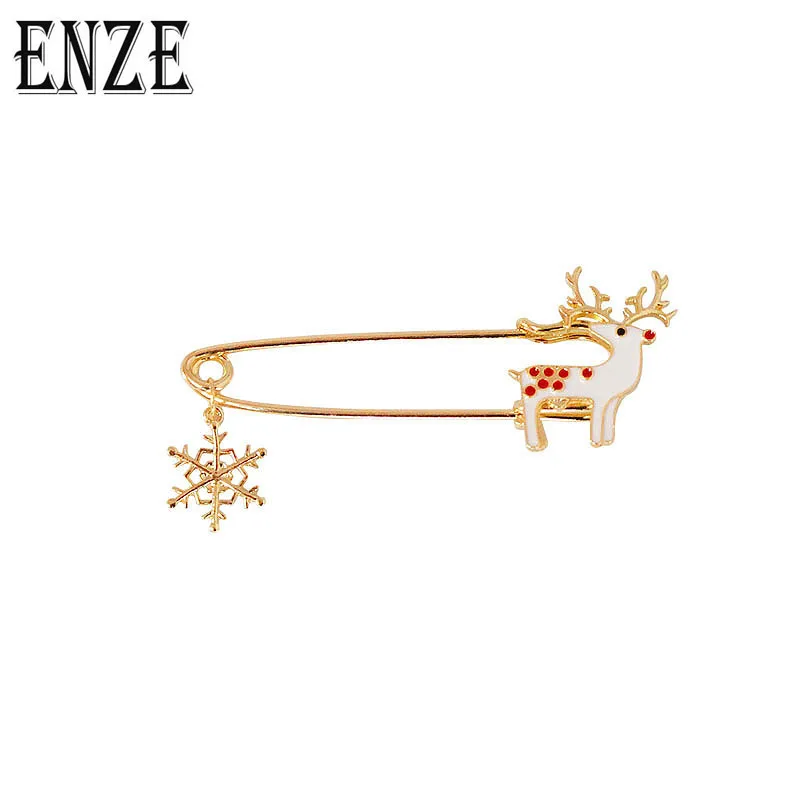 

XQ new fashion drop glaze sika deer elk snowflake Christmas gift pin jewelry accessories wholesale for women girl boys