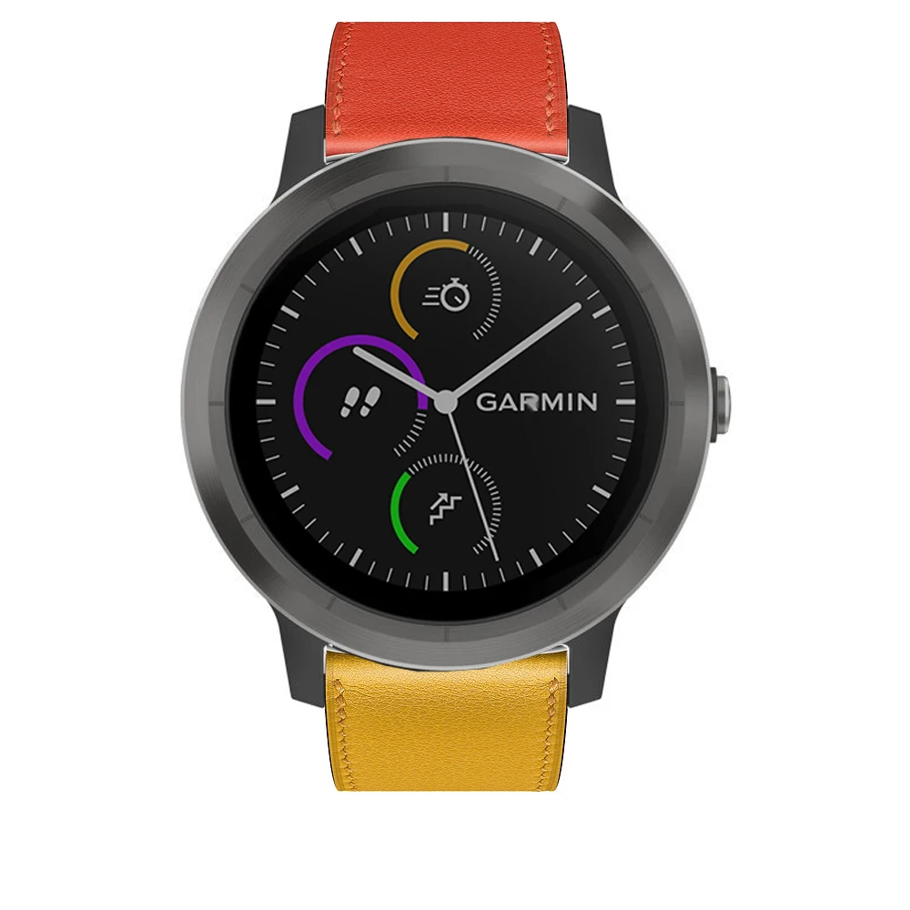 Модный ремешок из натуральной кожи для часов Garmin Vivoactive 3, цветной сменный ремешок для наручных часов 20 мм, умные часы подарок