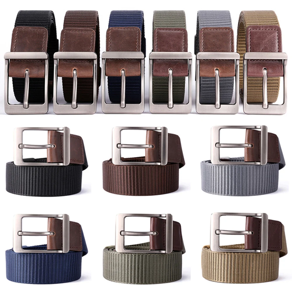 Men's Stylish Durable Belt Alloy Pin Buckle Belts Outdoor Military