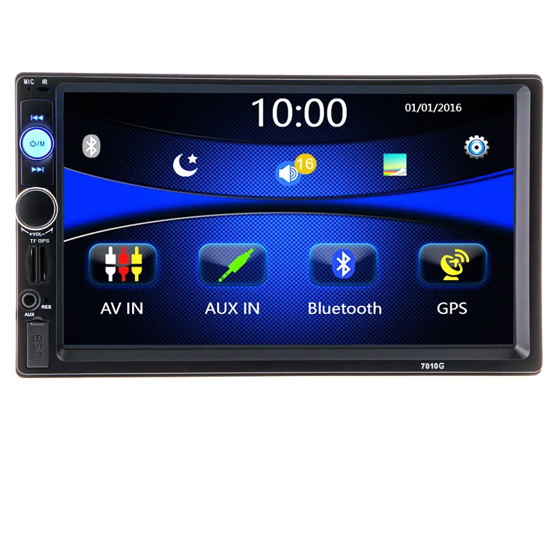 2din Car Radio GPS Navigation Player MP5 7 inch Touch FM Audio USB Auto Autoradio Bluetooth Rear View Camera tape recorder 7010G