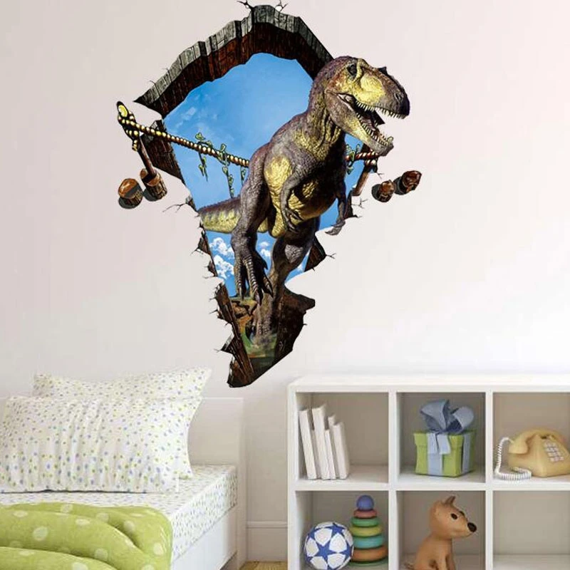 

3D Dinosaur Style Removable Wall Sticker Water Resistant Decorative Art Poster for Sitting / Kids / Living Room / Party