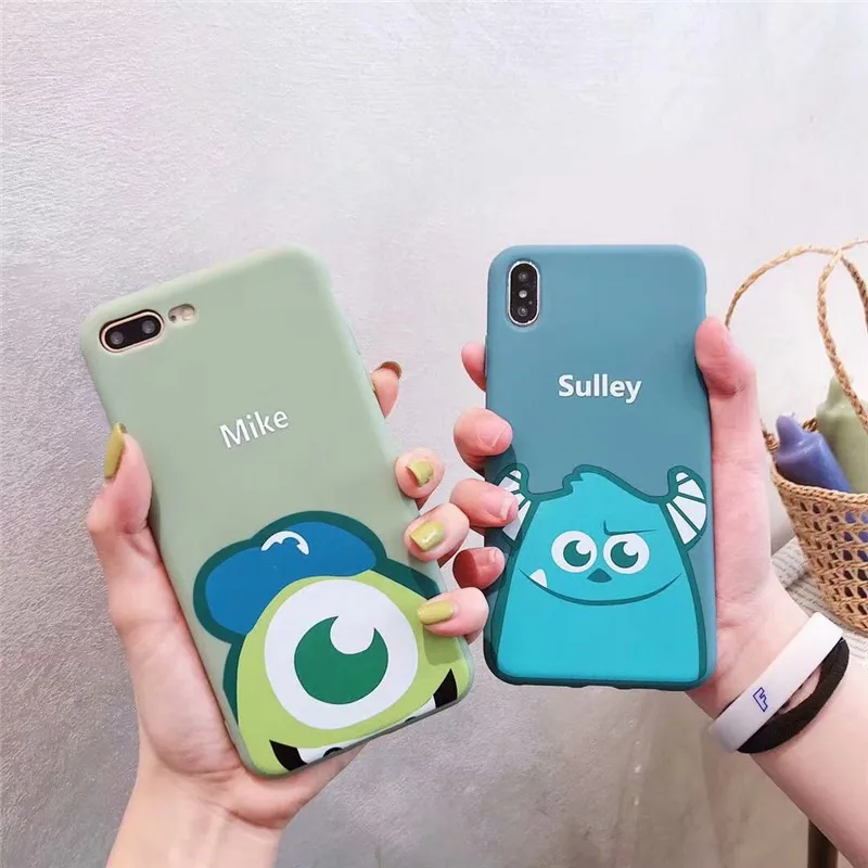 

JAMULAR Cartoon Monsters University Phone Case For iPhone 7 XS MAX XR 8 6 6s Plus Sully Mike Soft Matte Back Cover For iPhone X