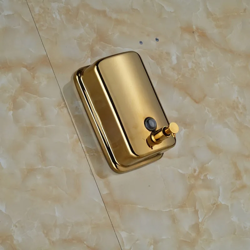 Золотая плита 800 мл ванная кухня дозатор жидкого мыла насос настенный из нержавеющей стали бамбуковое мыло диспенсер
