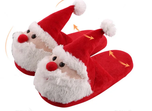 Зимняя обувь из хлопка для всей семьи, рождественские тапочки; Теплая обувь на плоской подошве; мягкие натуральным мехом; нескользящая домашняя обувь; для дома; родители Девочки Мальчики Детские Тапочки A77 27