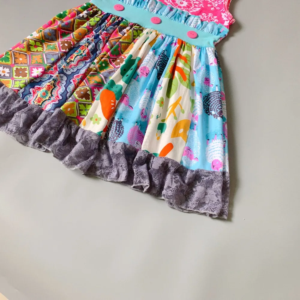2019summer flowers pink Girls dress with buttons Hot Sale New style Dress for present 2019summer flowers pink Girls dress with buttons Hot Sale New style Dress for present