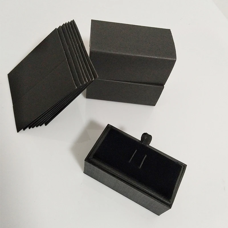 CHUKUI Men's Tie Bar Black Mini Tie Clip Box Tie Pins Gift Box Velvet Show Cases  (3)