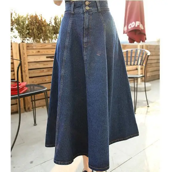 Весна осень Женская тонкая бедра женская джинсовая юбка плюс размер длинные джинсовые юбки