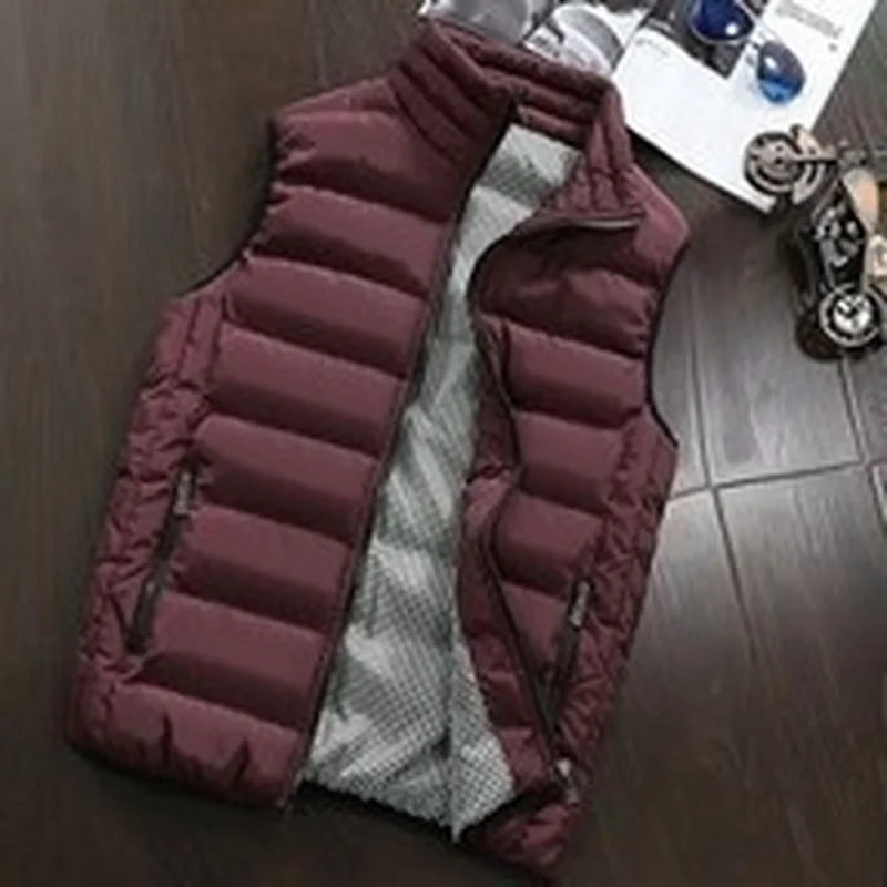 

ZOGAA 2019 NEW Winter Men Parkas Vest Guys Cotton Korean Sleeveless Parkas Vest Male Slim Zipper Warm Casual Coat Vest