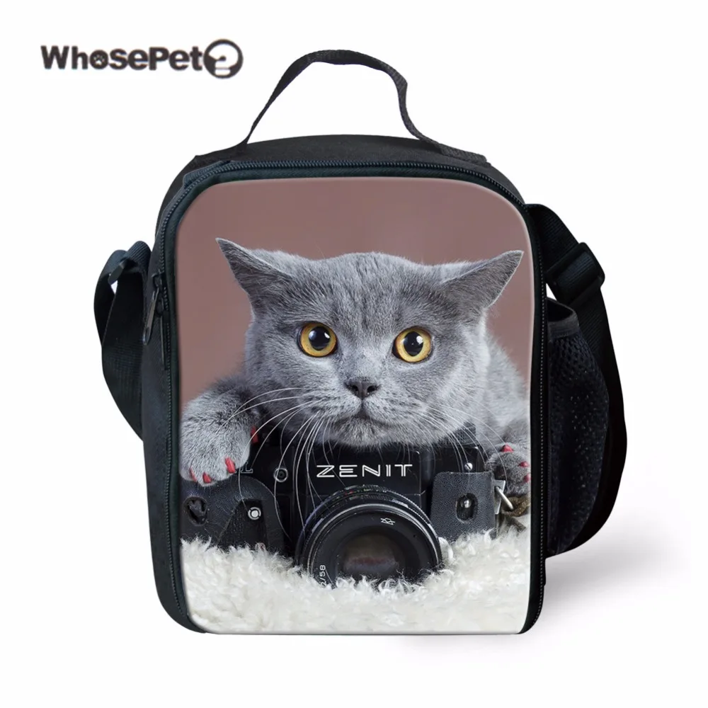 WHOSEPET lancheira Termica lunch Bags Camera Cat Bolsa Termica Girls Boys Children Lunchbox Bag Insulated School Food Bags New boys-lunch-bag