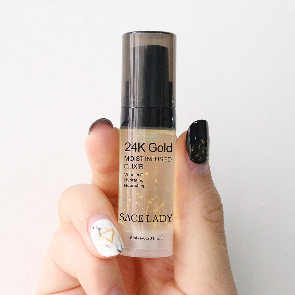 SACE LADY 24K Gold Elixir масло для макияжа лица грунтовка 6 мл профессиональная УВЛАЖНЯЮЩАЯ