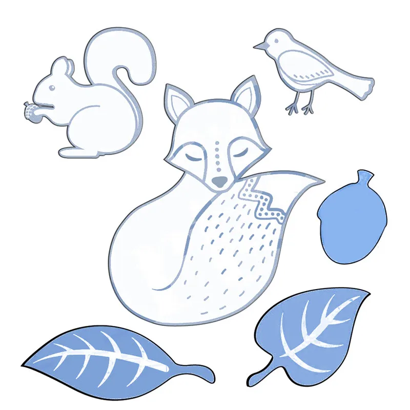 

Naifumodo Fox Stamps and Dies Animal Metal Cutting Dies Scrapbooking New 2019 Bird Stamp and Die Sets Craft Die Cut Cards Making
