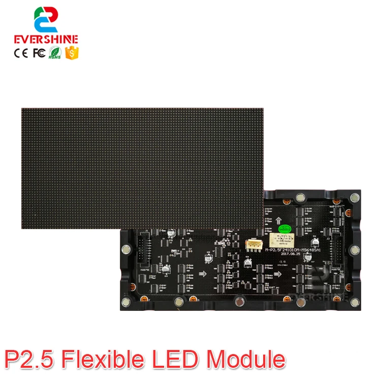 HD Full Color P2.5 1/24 Scan Indoor Flexible LED Module 96*48 Pixels 240mmx120mm Panel Use For Around Shapes LED Display