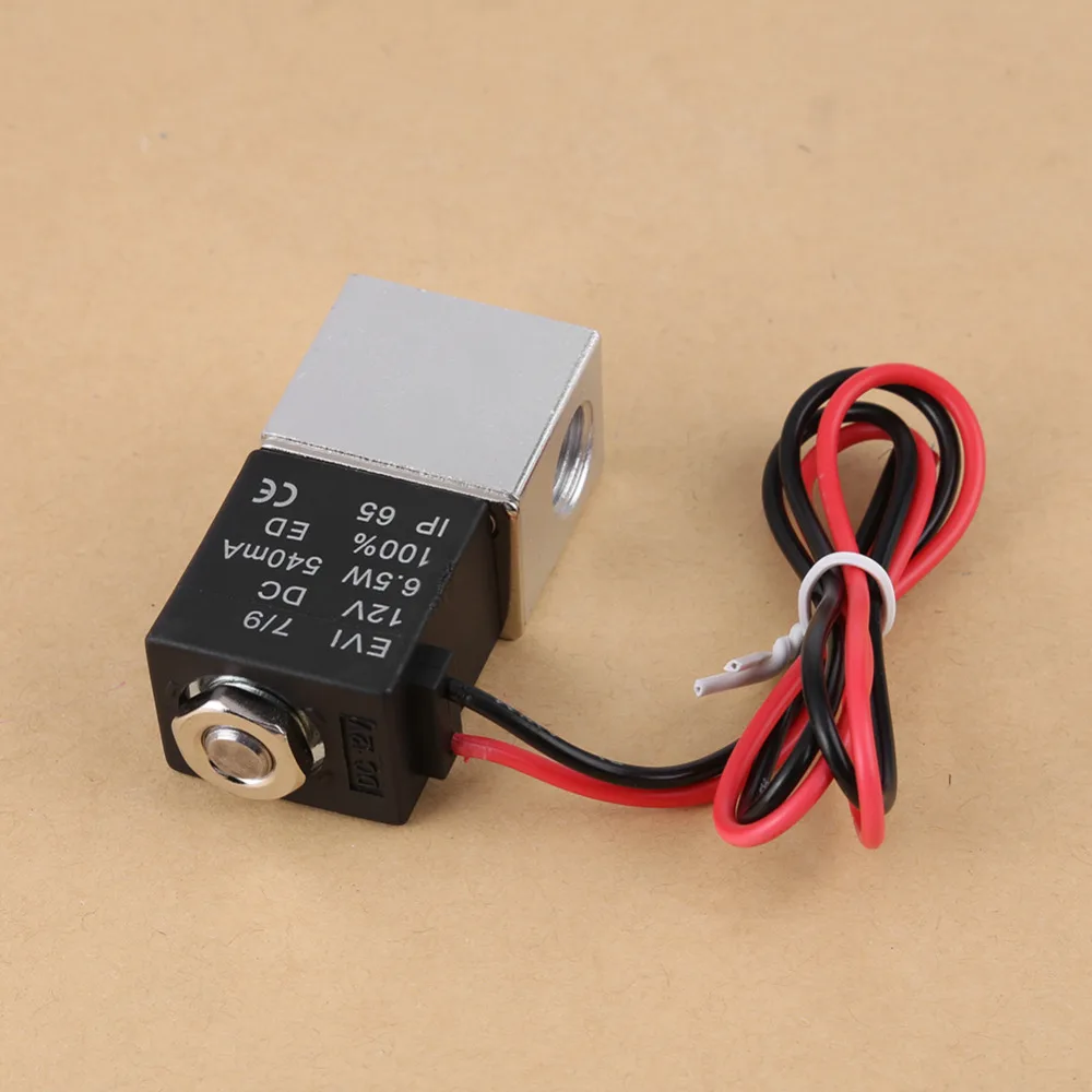 

DC 12V 2 Way Normally Closed Pneumatic Aluminum Electric Solenoid Air Valve 1/4" 1/8" NPT Female Port