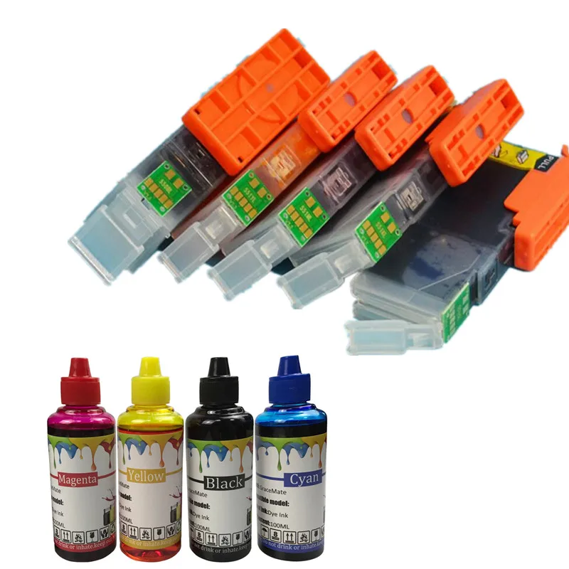 

Perfect combination kit Refillable Ink Cartridge with 4 ink For canon PIXMA MG6840 MG5740 MG 6840 MG 5740 TS5040 TS6040 printer