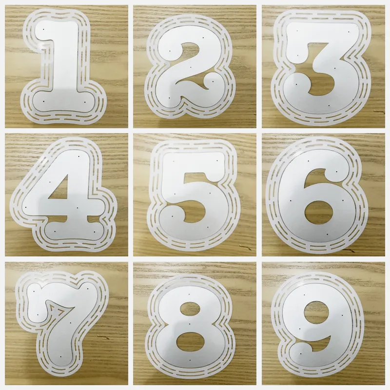

Huge 0-9 10 Numbers Metal Cutting Dies With Plastic Stencils For DIY Scrapbooking Decoration Embossing Card Craft Die Cut New