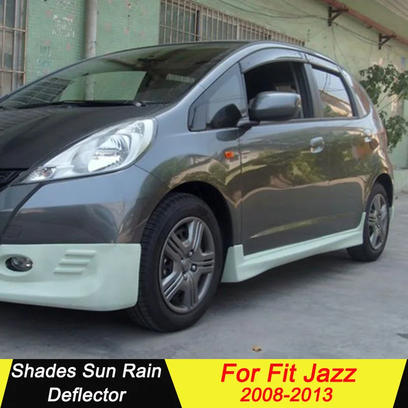 

Use For Honda FIT JAZZ 2008-2013 Plastic Window Visor Vent Shades Sun Rain Deflector Guard Auto Accessories 4PCS/SET