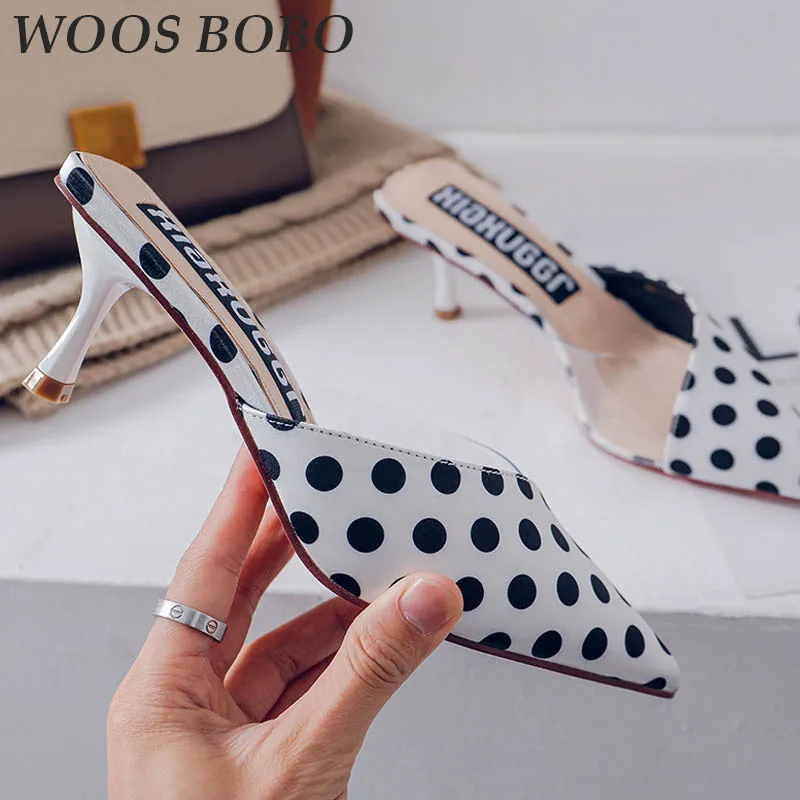 

New Summer Fashion Casual Girl High Heels Sandals Sweet Womens Sandals Pointed Toe Woman Brand Elegant Spike Heels Women Slides