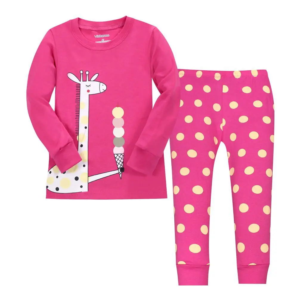 Зимнее и осеннее нижнее белье для маленьких девочек, пижамный комплект, хлопковые пижамы с принтом экскаватора для мальчиков, Пижамный костюм с длинными рукавами, Детская Пижама, enfant - Цвет: 8689