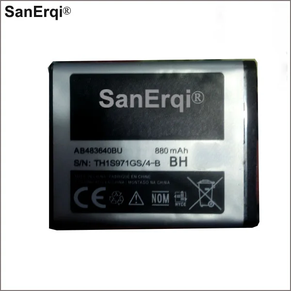 SanErqi 880 мА/ч, AB483640BU для samsung батарея SL-M608 J600 J608 B3210 C3050 E740 E748 F110 F118 F619 G618 J218 батарея