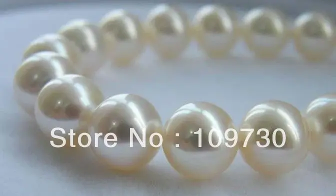 

Jewelry 0012064 PERFECT ROUND 18"11-12MM SOUTH SEA GENUINE WHITE PEARL NECKLACE 14KGP