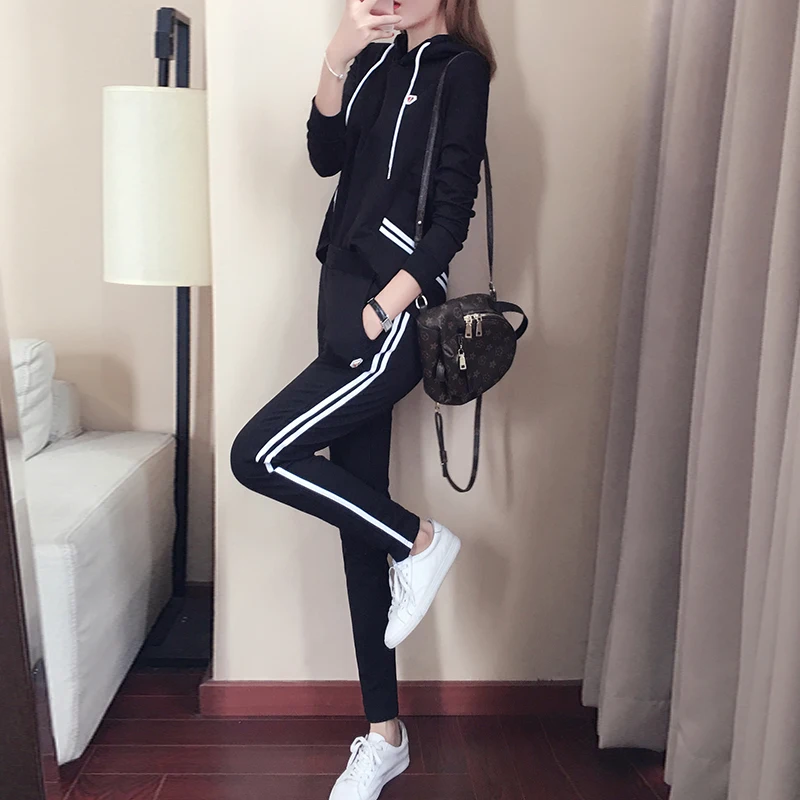 

YICIYA Black striped tracksuits for women co-ord set 2 piece sets 2019 plus size big 4xl 5xl hoodies top and pants suits outfit