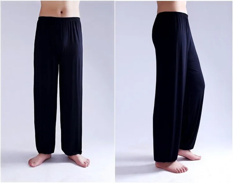 Брюки для мужчин размера плюс XXXL, модальные брюки для танцев, мужские летние Непальские шаровары Tai Chi, черные, серые свободные штаны размера d