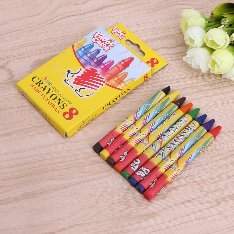 Colored crayons Children painting supplies Safety Student Drawing Crayons Set 8 /12 Color