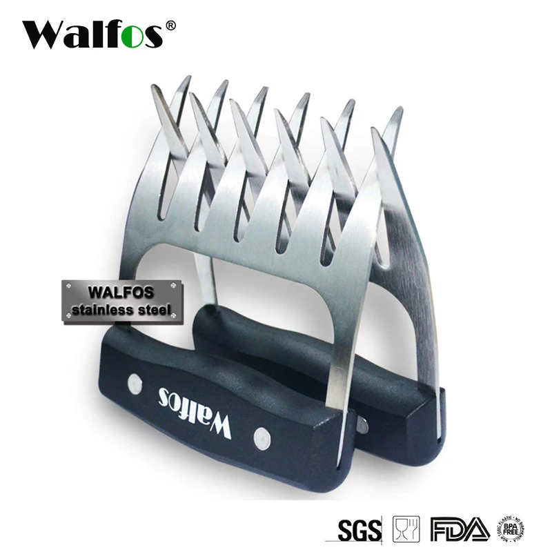 WALFOS الفولاذ المقاوم للصدأ مخالب اللحوم التقطيع الدب الكفوف شوكة شواء مخالب قوية المعادن لحم الخنزير مخلب المناولة تمزيق نحت اللحوم أدوات