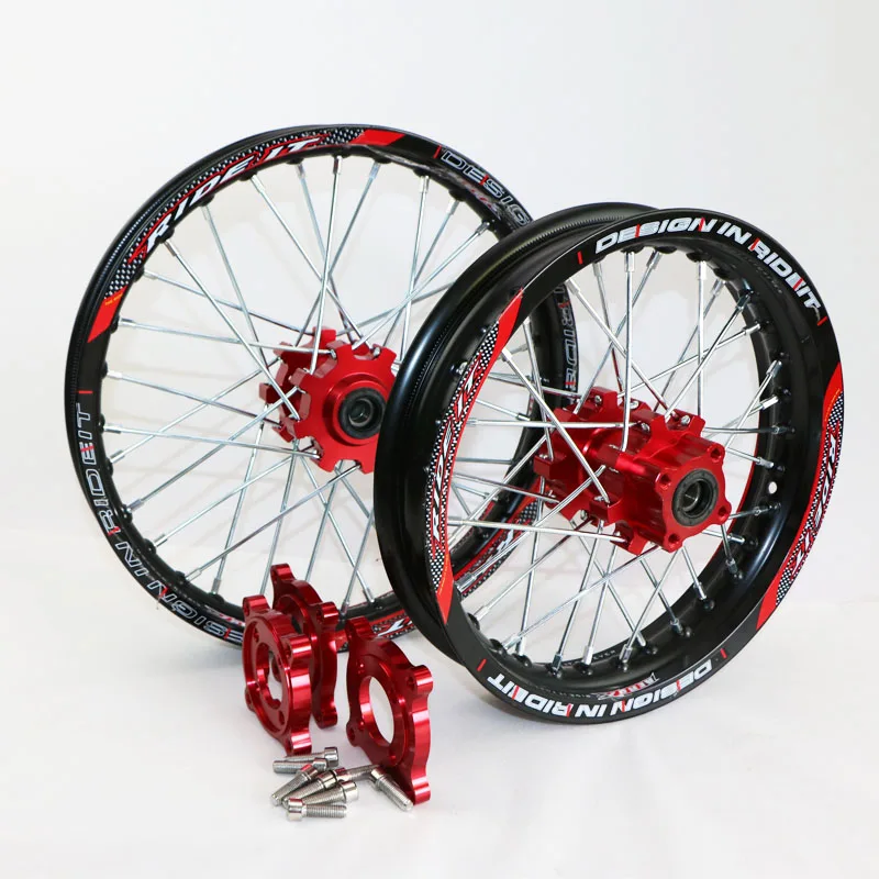 15mm Front 1.40 14" Rear 1.85 12" Alloy Black Wheel Rim