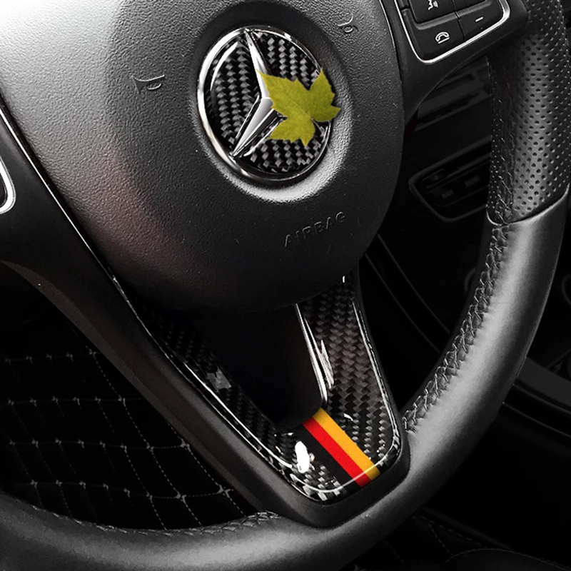 SRXTZM для Mercedes C Class W204 W205 W211 W203 углеродного волокна модификация автомобиля подкладке Стикеры руль эмблема 3D Стикеры