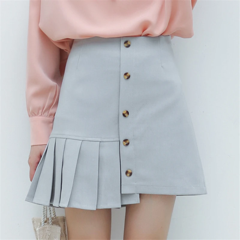 

OllyMurs 2019 Spring New Women Irregular Mini Skirts Fashion Elegant Pleated High Waist Skirt Female Sexy A-line Short Faldas