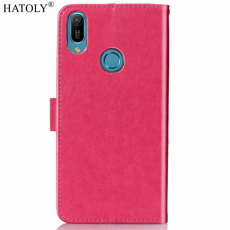 Чехол для Huawei Y6 кожаный чехол с откидной крышкой 2019 кошелек Мягкая силиконовая