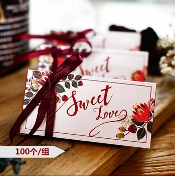 

100 Pcs New Creative Sweet Love Wedding Favors Candy Boxes Bomboniera Wedding Party Gift Box Chocolate Box With Ribbons