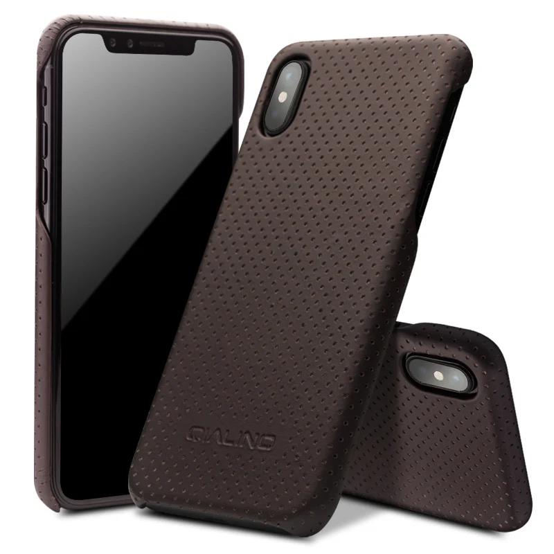 

QIALINO Genuine Leather Case For iPhone X Luxury Ultrathin Cases for iPhone X fashion Full Protective Back Cover for 5.8 inch